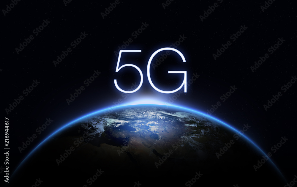 5G Network Internet Mobile Wireless Business concept.5G standard of modern signal transmission technology. - obrazy, fototapety, plakaty 