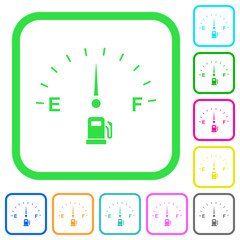 Poster - Fuel gauge vivid colored flat icons