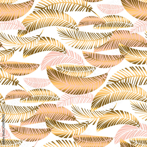 Rose gold tropical seamless...