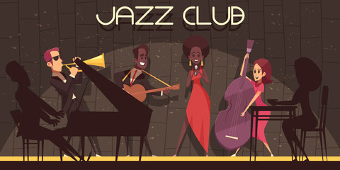Wall Mural - Jazz Club Background Composition