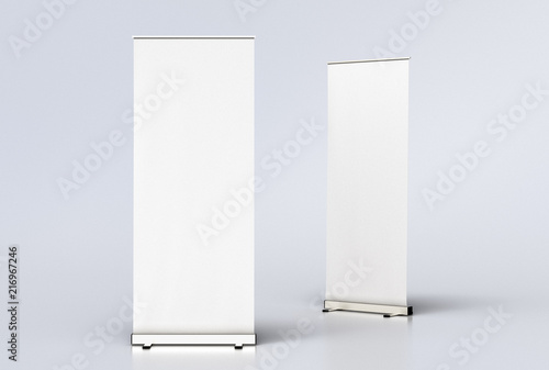 Blank Roll Up Banner Display Stands On White Kaufen Sie Diese