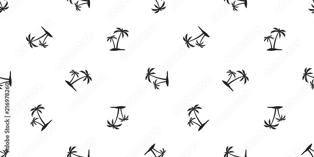 palm tree seamless pattern coconut tree vector island tile background ...