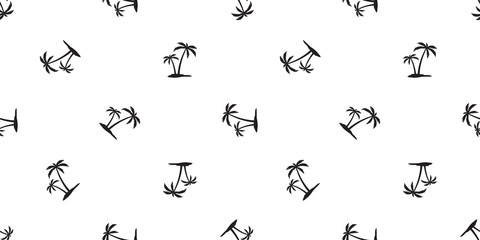 Wall Mural - palm tree seamless pattern coconut tree vector island tile background repeat wallpaper scarf isolated illustration