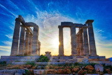 The Temple Of Poseidon At Sounion, Greece, Near Athens