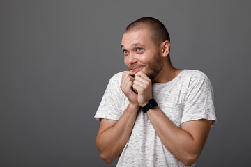 the portrait of the young bearded man