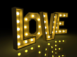 Sticker - 3d rendering love signboard