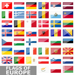 Wall Mural - all country flags of Europe