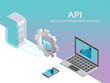 API application programming interface concept vector. Isometric IT illustration.