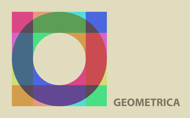 Poster - Card with colorful geometric shape. Vector pattern