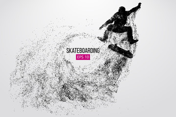 Silhouette of a skateboarder. Vector illustration