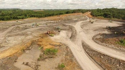 Wall Mural - Coal Mining Borneo Indonesia Aerial