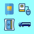 school icons set. happy, boarding, mockup and public graphic works