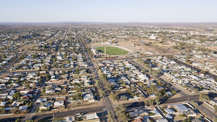 Canvas Print -  aerial view of the mining town of Broken Hill, NSW.