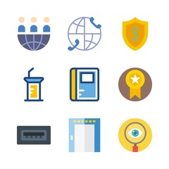 Wall Mural - business vector icons set. worldwide, up, usb and notebook in this set