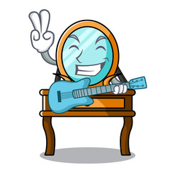 Wall Mural - With guitar dressing table mascot cartoon