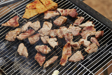 meat on grill