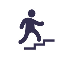 Canvas Print - Up the ladder stickman figure person people human pictogram image vector icon