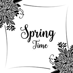 Collection of spring time floral hand draw vector illustration