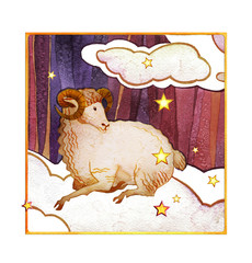 Wall Mural - Astrological sign of the zodiac Aries, textured, isolated on a dark  pattern background