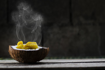 pumpkin in coconut milk Thai style dessert