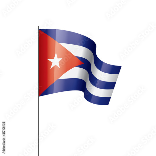 Cuba flag, vector illustration on a white background Wallpaper Mural