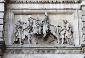 Wall Mural - Bas-relief in the Vienna City Hall building in Vienna, Austria