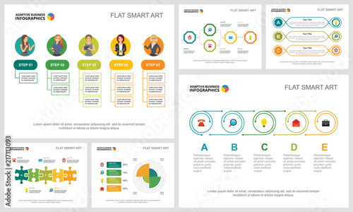 Colorful Finance Or Management Concept Infographic Charts Set