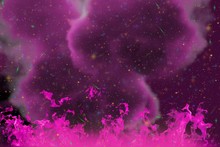 Abstract Dynamic Fantasy Pink Fire And Smoke Colorful Background With Sparks And Fume