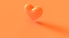 Orange Heart 3d Icon 3d Illustration 3d Render