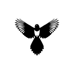 Wall Mural - fly magpie silhouette