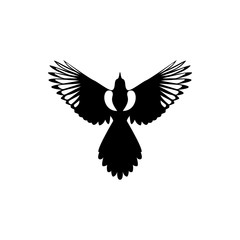 Wall Mural - fly magpie silhouette