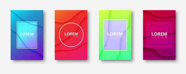 Wall Mural - Colorful abstract gradient backgrounds with transparent frame.