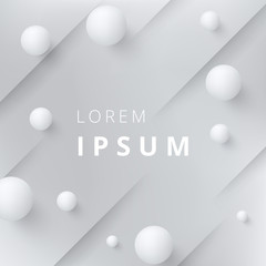 Wall Mural - grey background with white round balls pattern.