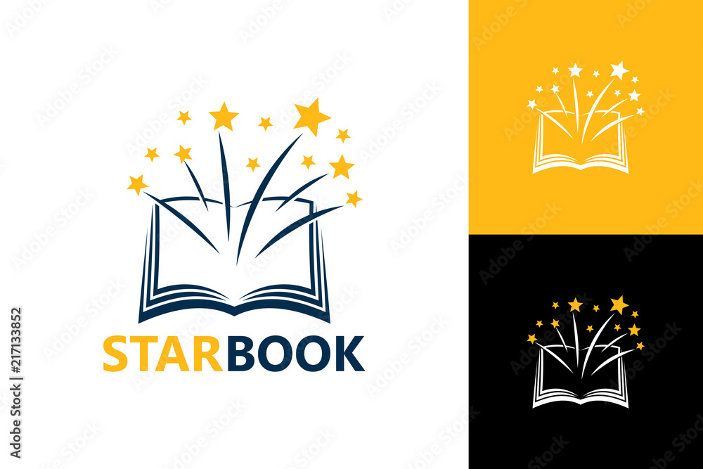 Star Book Logo Template Design Vector, Emblem, Design Concept, Creative Symbol, Icon