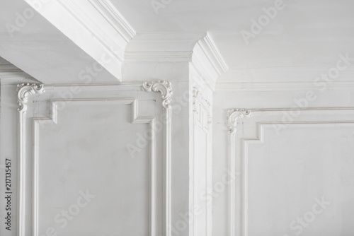 Unfinished Plaster Molding On The Ceiling And Columns