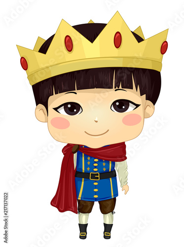 Kid Boy Asian Prince Illustration