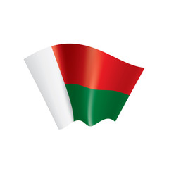 Madagascar flag, vector illustration on a white background