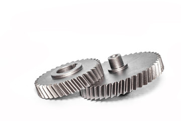 Two metal cog gears together