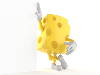 Canvas Print - Cheese character leaning against a wall