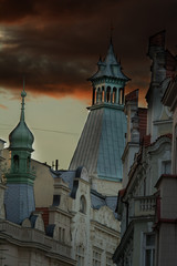 Wall Mural - Old Prague's gothic style, architecture. Czech.