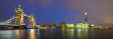 Fototapeta Big Ben - UK, England, London, Tower Bridge over River Thames and Shard