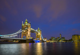 Fototapeta Big Ben - UK, England, London, Tower Bridge over River Thames