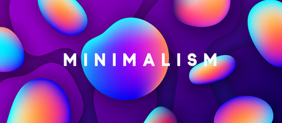 Wall Mural - minimal abstract design shapes fluid colorful gradients. modern fashion background. trendy bright ve