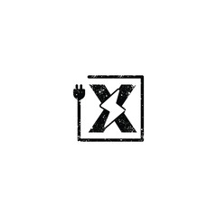 Poster - initial x with flash electrical logo template