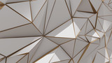 Fototapeta Perspektywa 3d - 3d render White and gold abstract low poly triangle background