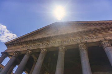 View of the Pantheon church in Rome, Italy