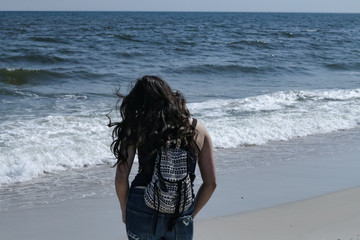 Lady by the shore