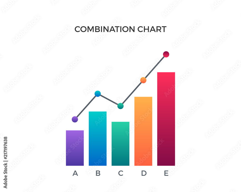 Modern Colorful Combination Chart Business Chart And Graph Infographic Elements Illustration In Isolated White Background