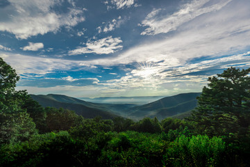 blue skies over shenandoah valley