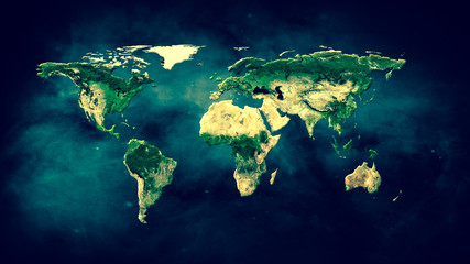 physical world map illustration. elements of this image furnished by nasa